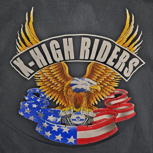 Vintage Motorcycle Biker K-High Riders Eagle Shirt Large All Sport USA Made - Picture 6 of 9